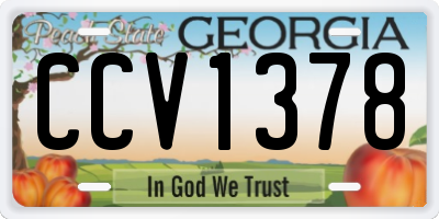 GA license plate CCV1378