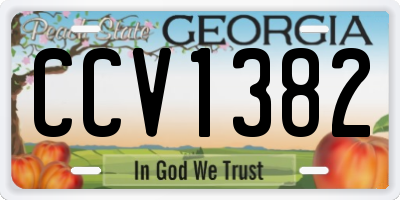 GA license plate CCV1382