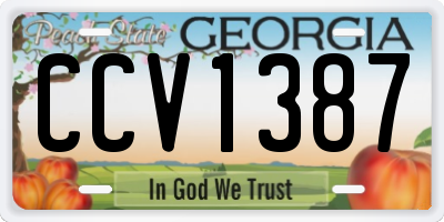 GA license plate CCV1387