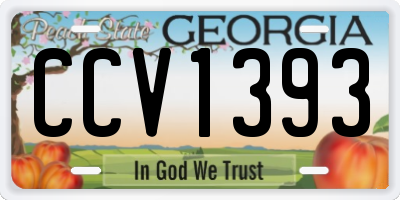 GA license plate CCV1393