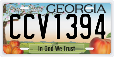 GA license plate CCV1394
