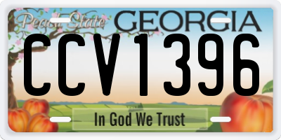 GA license plate CCV1396