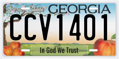GA license plate CCV1401