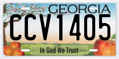 GA license plate CCV1405