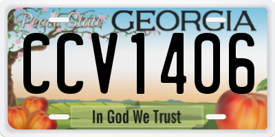 GA license plate CCV1406