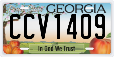 GA license plate CCV1409