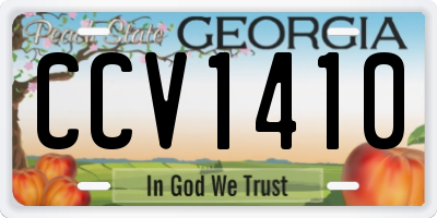 GA license plate CCV1410
