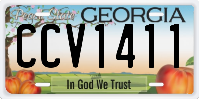 GA license plate CCV1411