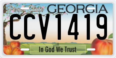 GA license plate CCV1419