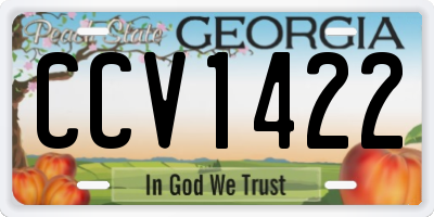 GA license plate CCV1422