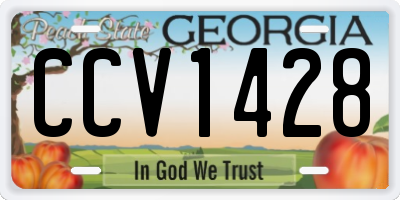GA license plate CCV1428