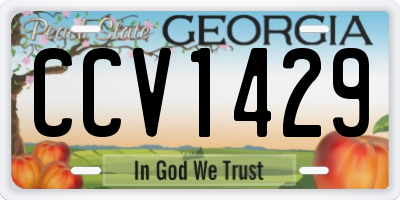 GA license plate CCV1429
