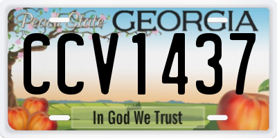 GA license plate CCV1437