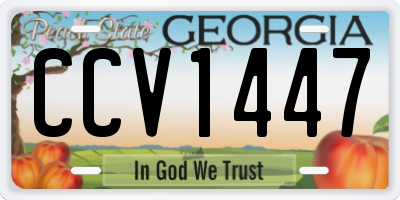 GA license plate CCV1447
