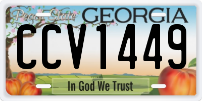 GA license plate CCV1449