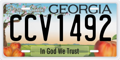 GA license plate CCV1492