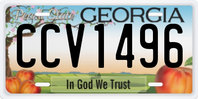GA license plate CCV1496