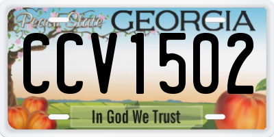 GA license plate CCV1502