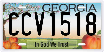GA license plate CCV1518