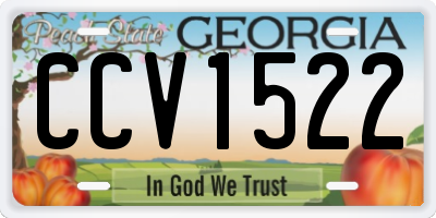 GA license plate CCV1522