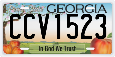GA license plate CCV1523