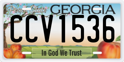 GA license plate CCV1536