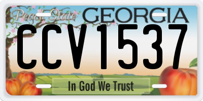 GA license plate CCV1537