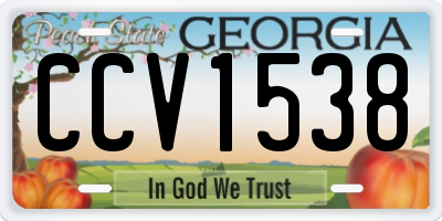 GA license plate CCV1538