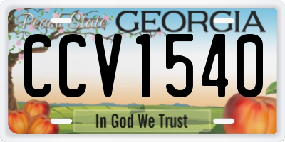 GA license plate CCV1540