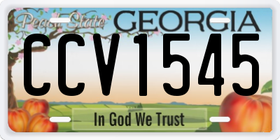 GA license plate CCV1545