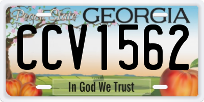 GA license plate CCV1562