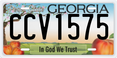 GA license plate CCV1575