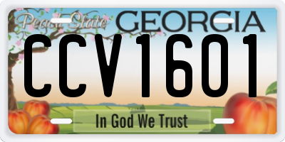 GA license plate CCV1601