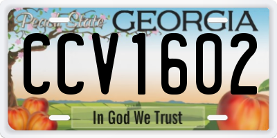 GA license plate CCV1602