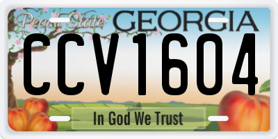 GA license plate CCV1604