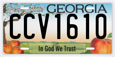 GA license plate CCV1610
