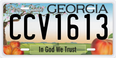 GA license plate CCV1613