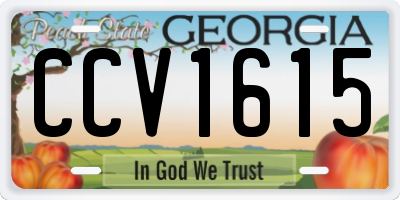 GA license plate CCV1615