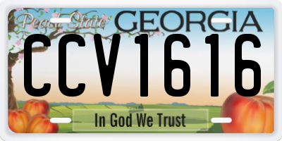 GA license plate CCV1616