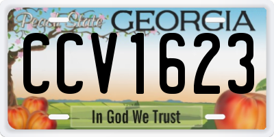 GA license plate CCV1623