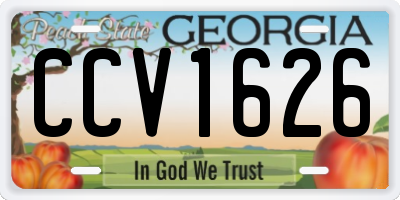 GA license plate CCV1626