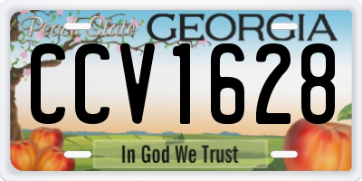 GA license plate CCV1628