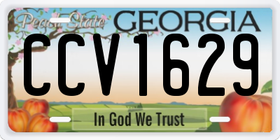 GA license plate CCV1629