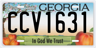 GA license plate CCV1631