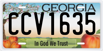 GA license plate CCV1635