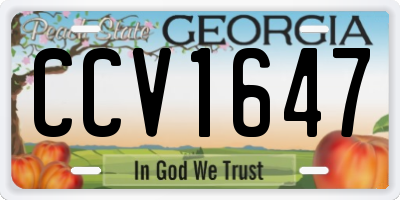 GA license plate CCV1647