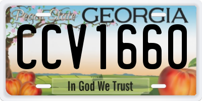 GA license plate CCV1660