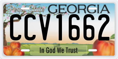GA license plate CCV1662