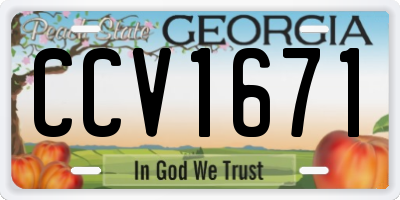 GA license plate CCV1671