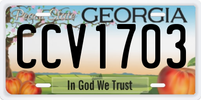 GA license plate CCV1703